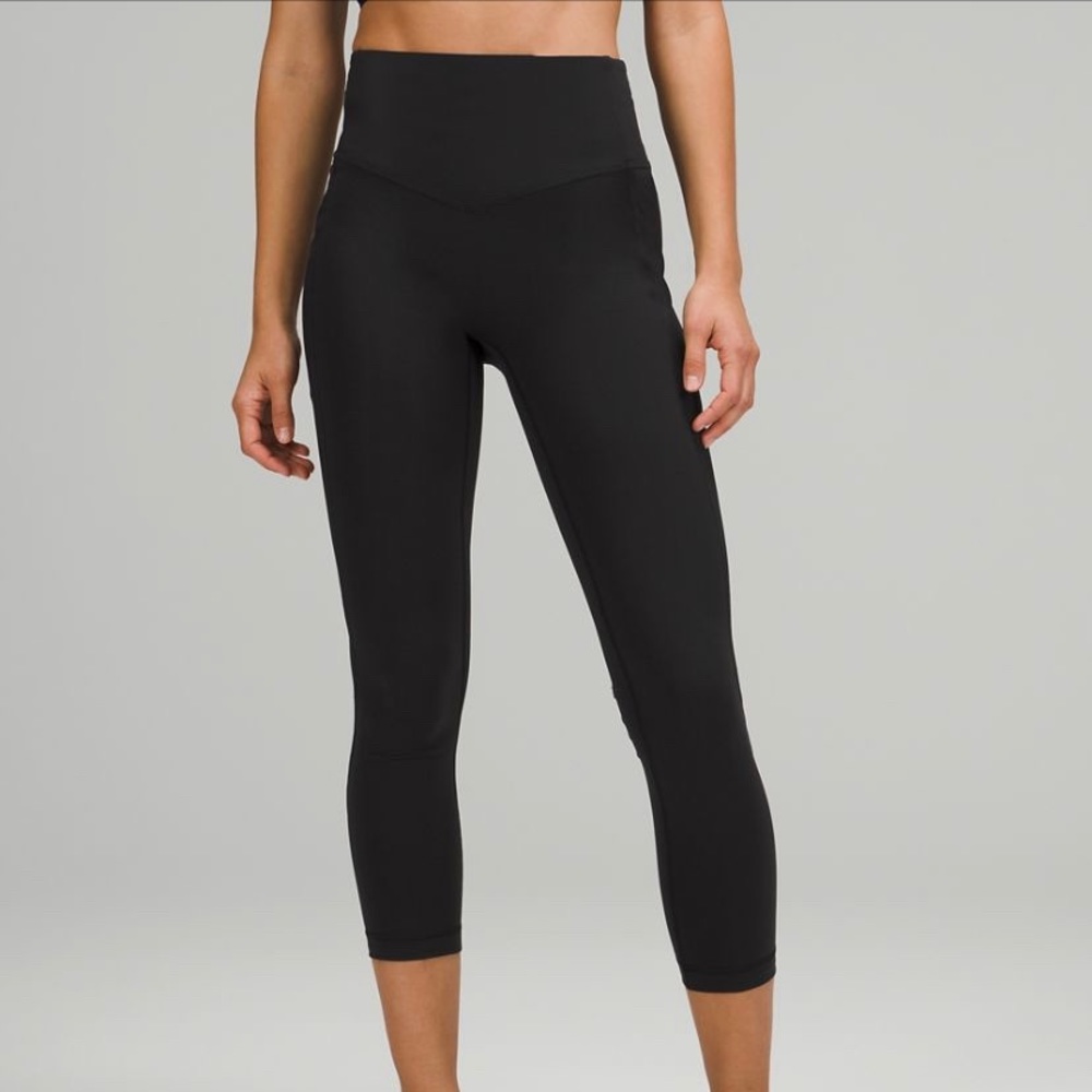 Lululemon Black 21” All the Right Places High-Rise Drawcord Waist Crop